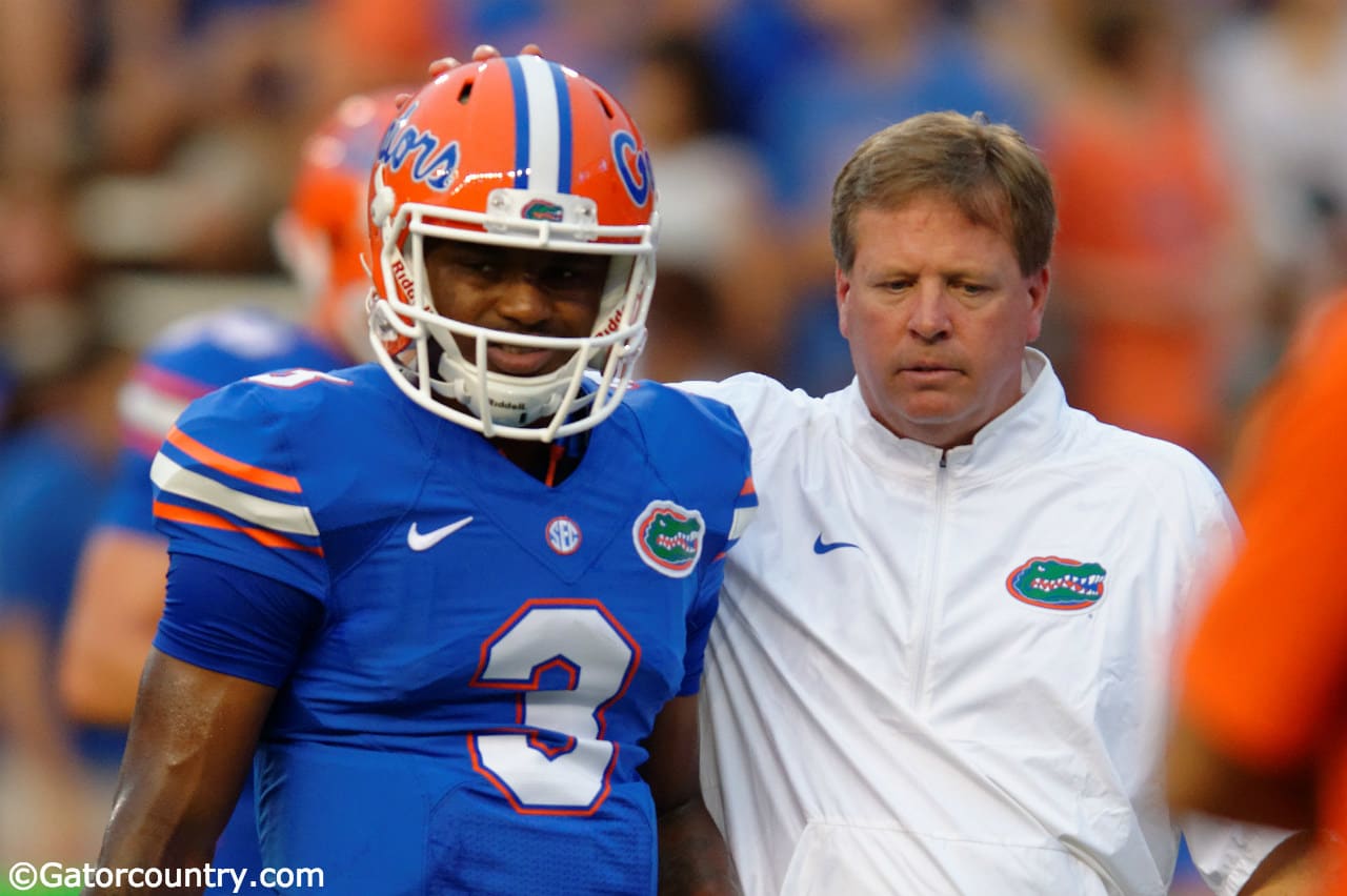 University of Florida head coach Jim McElwain with starting quarteback