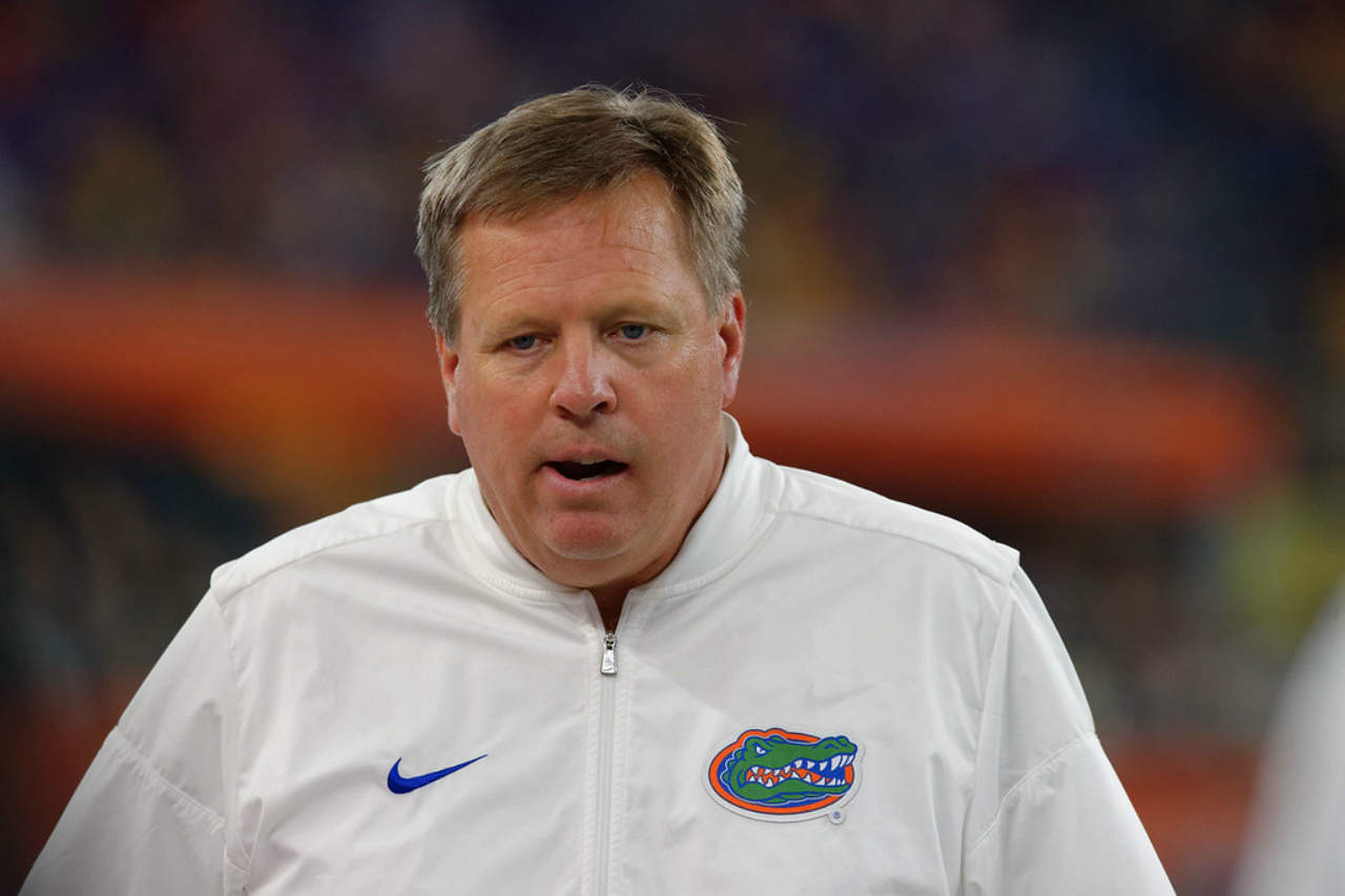 Florida Gators Head Coach Jim McElwain Looks On Against Michigan ...