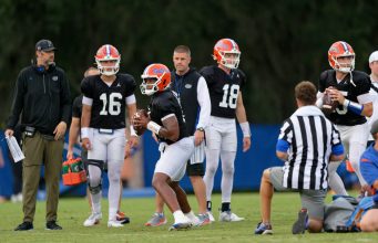 Florida Gators QB DJ Lagway at fall practice- 1280x853