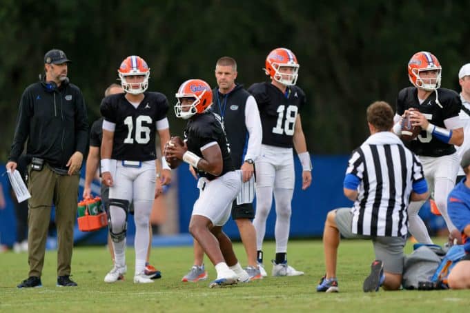 Florida Gators QB DJ Lagway at fall practice- 1280x853