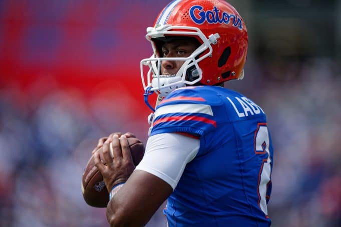 Florida Gators quarterback DJ Lagway throws against the Miami Hurricanes- 1280x853