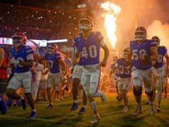 The Florida Gators run out of the tunnel before teh UCF game- 1280x853