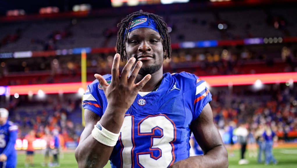 Florida Gators running Jadan Baugh after scoring five touchdowns against Kentucky- 1280x853